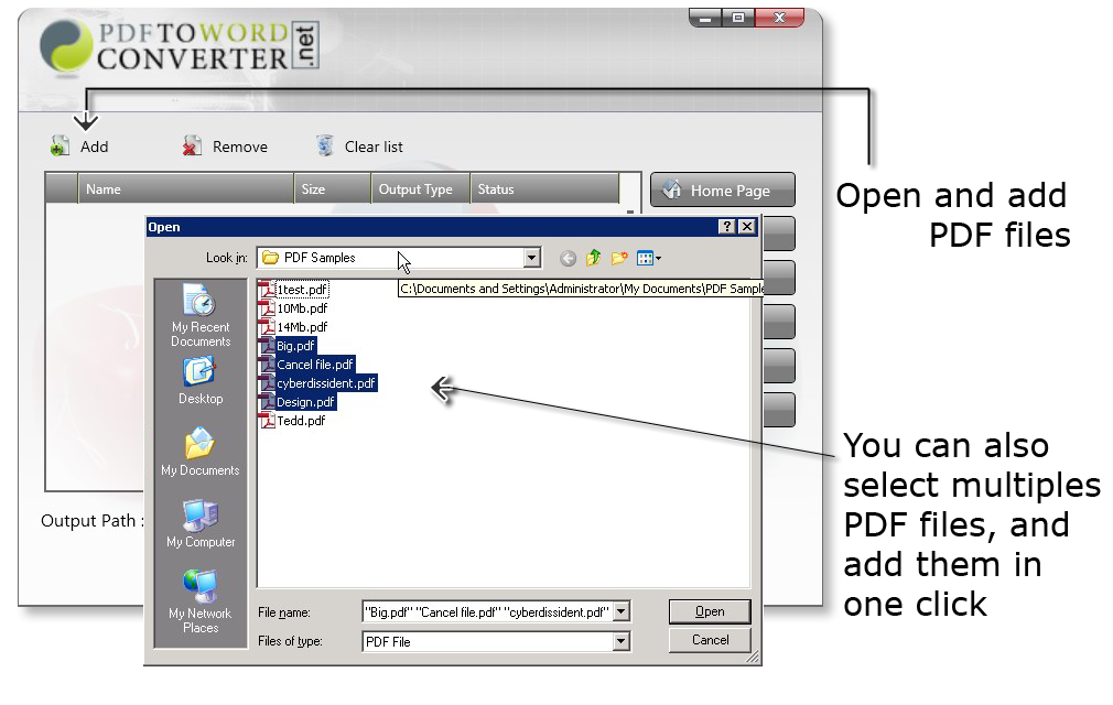 Pdf to word Desktop software screenshot 3